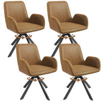 ARMLEHNSTUHL-SET 4 Stück in Lederlook(YZ7) - Dunkelbraun, Textil (56/82/59cm) - HOMAVO