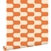 TAPETE Wellenlinien 50 x 900 cm - Orange, Papier (50/900cm) - ESTAhome