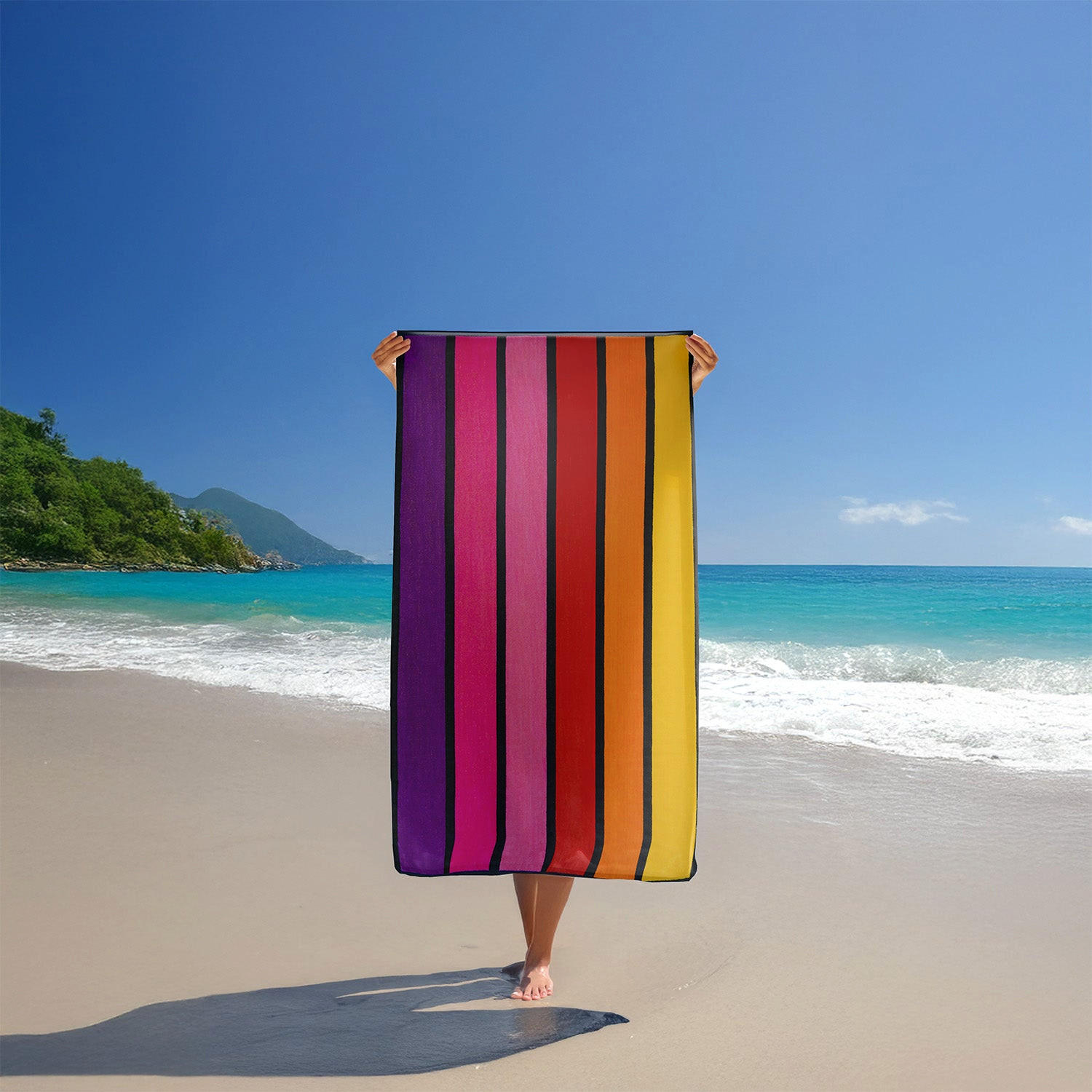STRANDTUCH Frottee Velours Jacquard Rosa 90x170 400g/m² - Glamchic - Pink, Textil (90/170cm) - LE COMPTOIR DE LA PLAGE