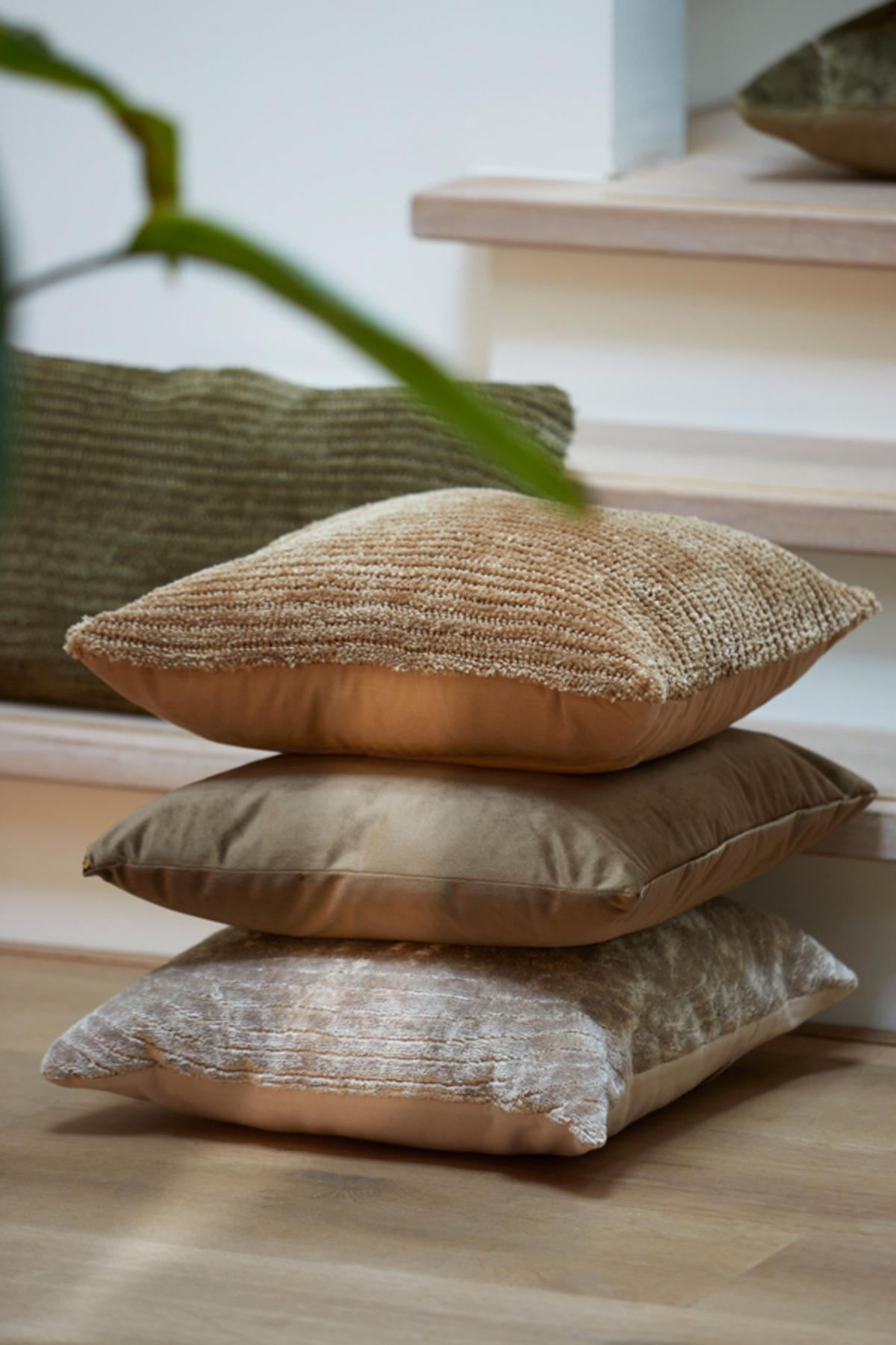 DEKOKISSEN Roby Braun 45/45 cm - Braun, Textil (45/45cm) - Light & Living