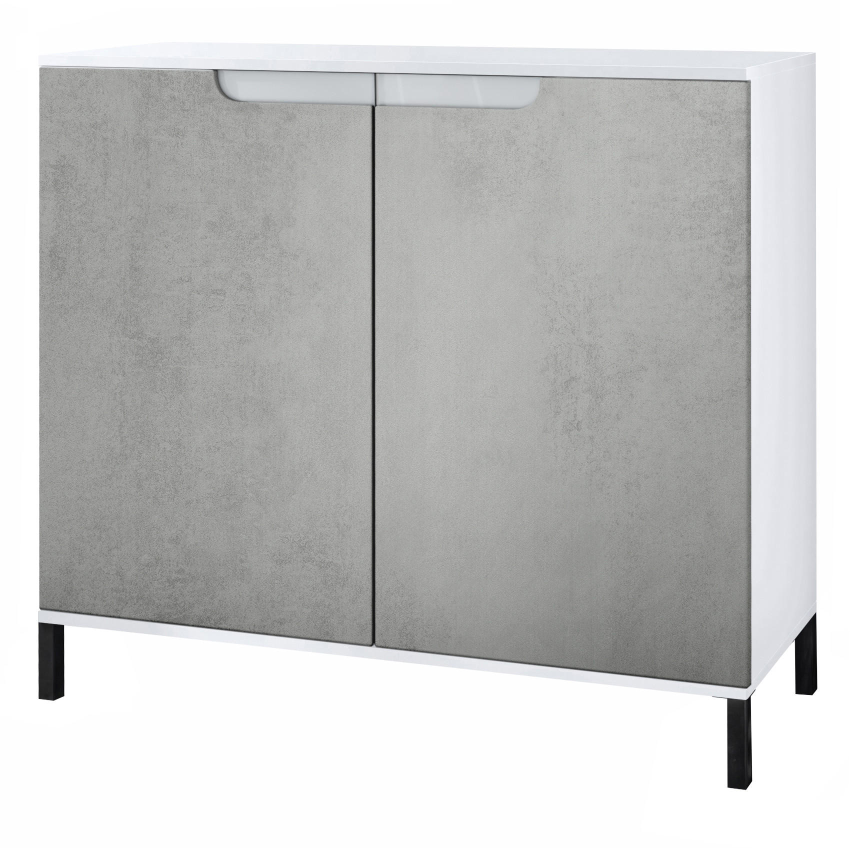 KOMMODE Sylt Beton Oxid Optik - Hellgrau, Holzwerkstoff (92.5/83.5/35cm) - Vladon