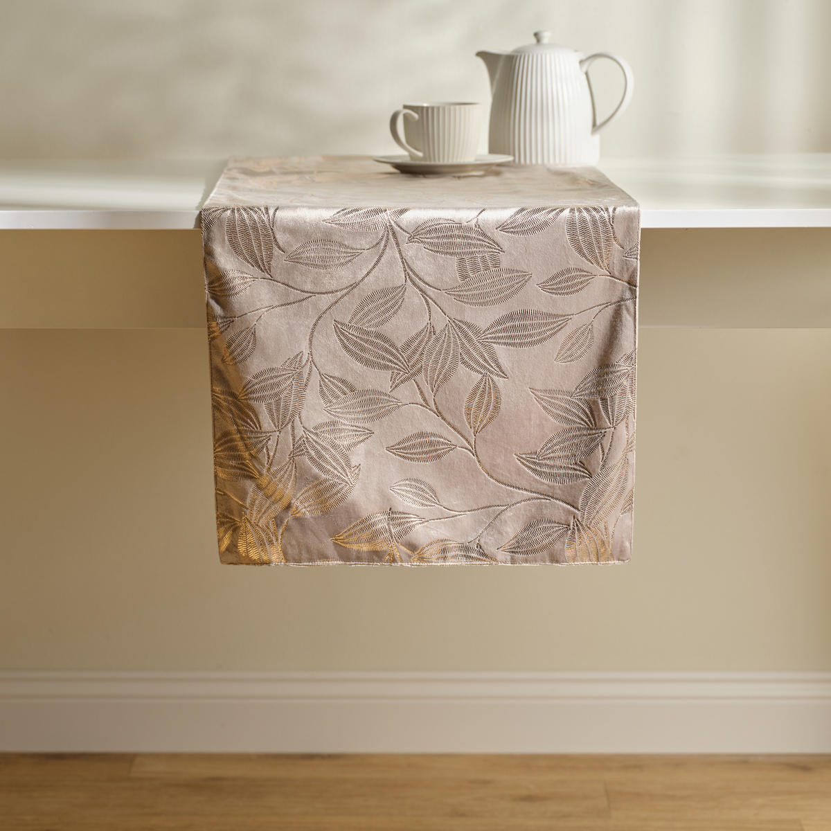 TISCHLÄUFER Blomstela 40x180cm, Braun - Braun, Textil (180/40/1cm) - home&you