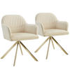 DREHSTUHL 2er Set Lona 56 x 59 x 81 cm créme/gold - Goldfarben/Creme, Textil (56/81/59cm) - tectake