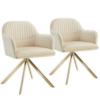 DREHSTUHL 2er Set Lona 56 x 59 x 81 cm créme/gold - Goldfarben/Creme, Textil (56/81/59cm) - tectake