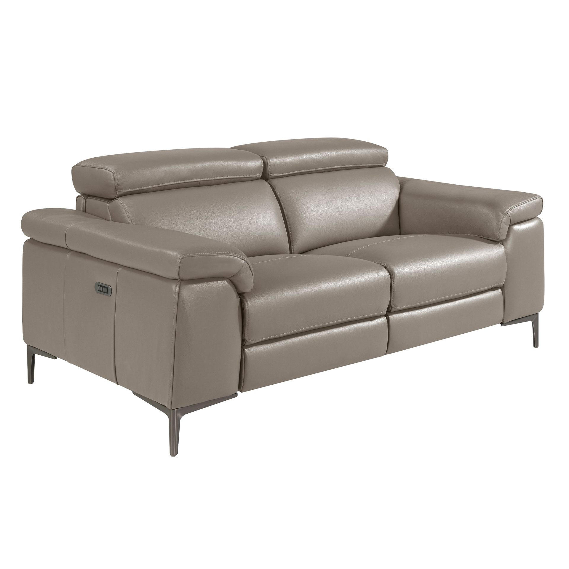 SOFA 2-sitzer relaxsofa aus dunkelgrauem leder 170/102/97 cm - Dunkelgrau/Grau, Leder (170/97/102cm) - ANGEL CERDA