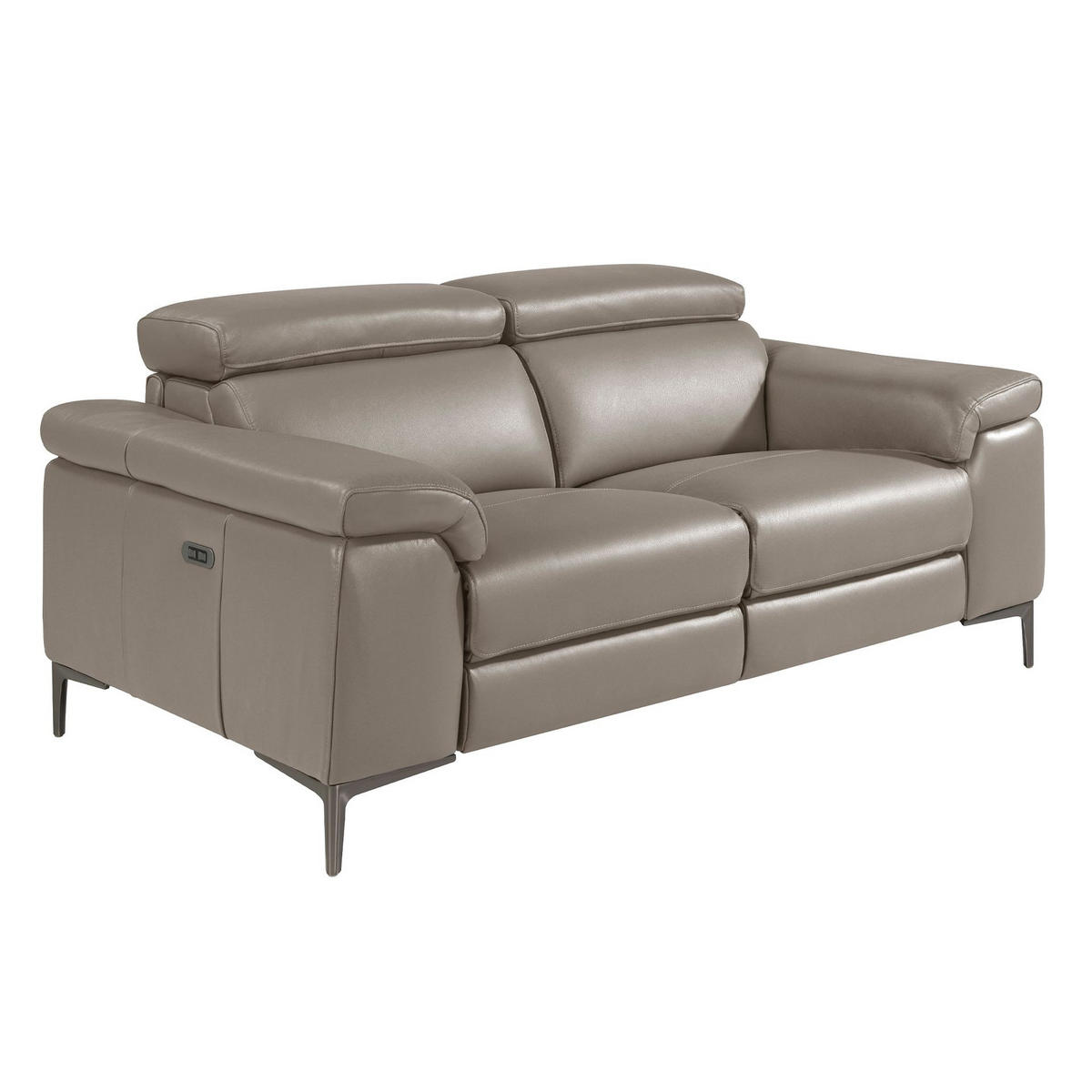 SOFA 2-sitzer relaxsofa aus dunkelgrauem leder 170/102/97 cm - Dunkelgrau/Grau, Leder (170/97/102cm) - ANGEL CERDA