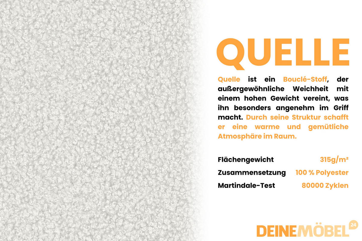 ECKSOFA TOCO L 240x145 cm in Boucle Weiß links - Beige, Holz/Holzwerkstoff (240/145cm) - Deine Möbel 24
