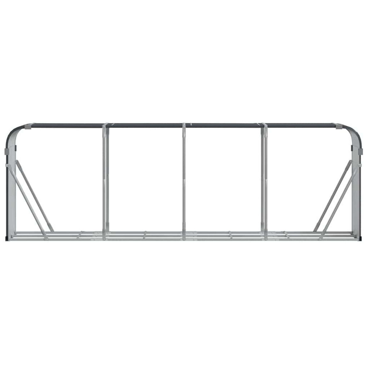 KAMINHOLZUNTERSTAND Anthrazit 300/45/100 Cm Verzinkter Stahl - Anthrazit, Metall (300/100/45cm) - vidaXL