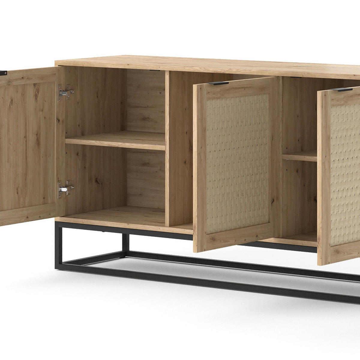 KOMMODE Natal Braun 140 x 72.5 cm mit 3 Türen - Braun, Holzwerkstoff (40/72.5/140cm) - Vicco