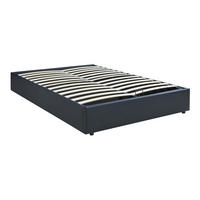 ČALOUNĚNÁ POSTEL Nola - černá, kompozitní dřevo/textil (140/200cm) - [en.casa]