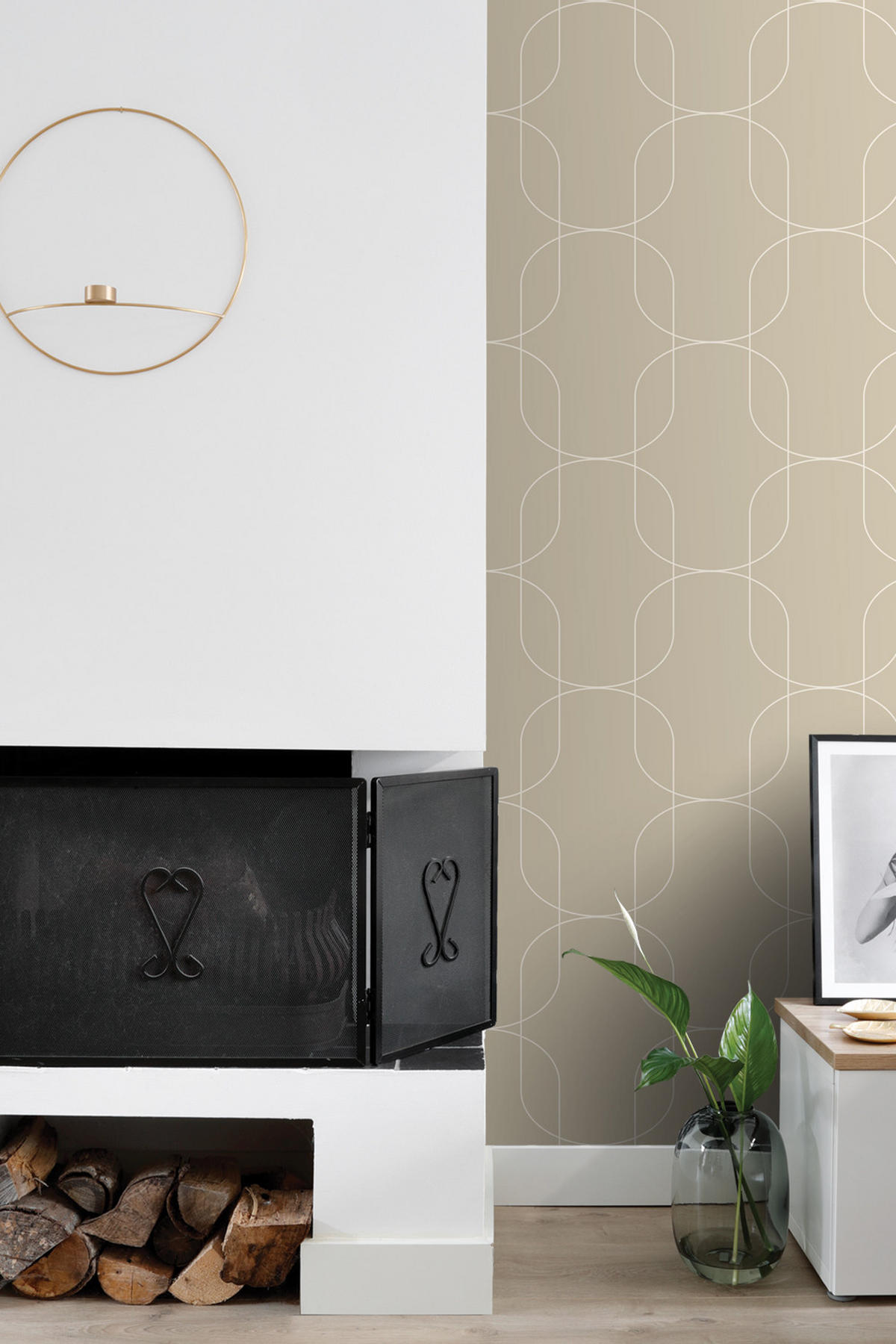 TAPETE geometrische Formen 50 x 900 cm - Beige, Papier (50/900cm) - ESTAhome