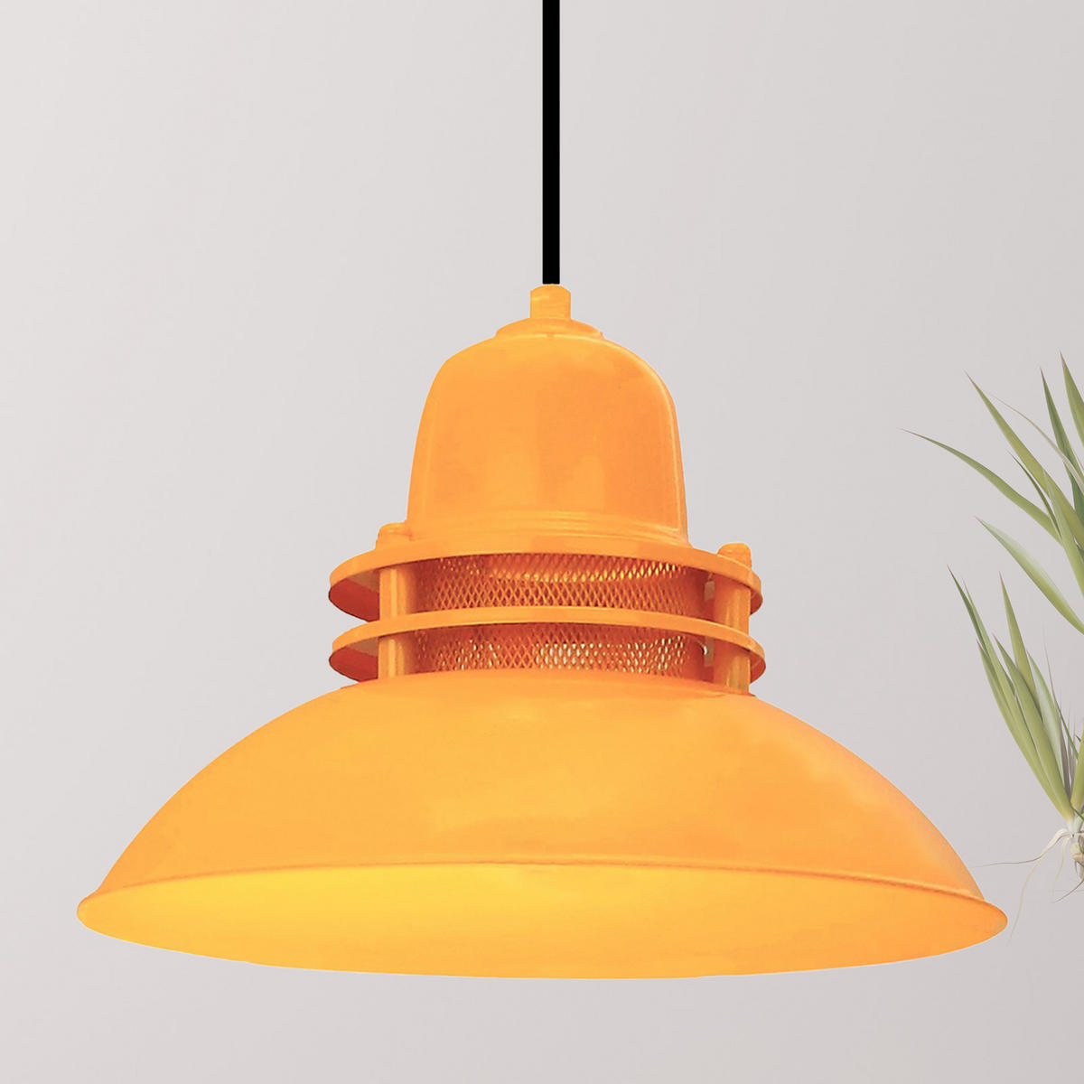 PENDELLEUCHTE Leuchtturm 34/24 - Gelb, Metall (34/34/24cm) - Bamyum