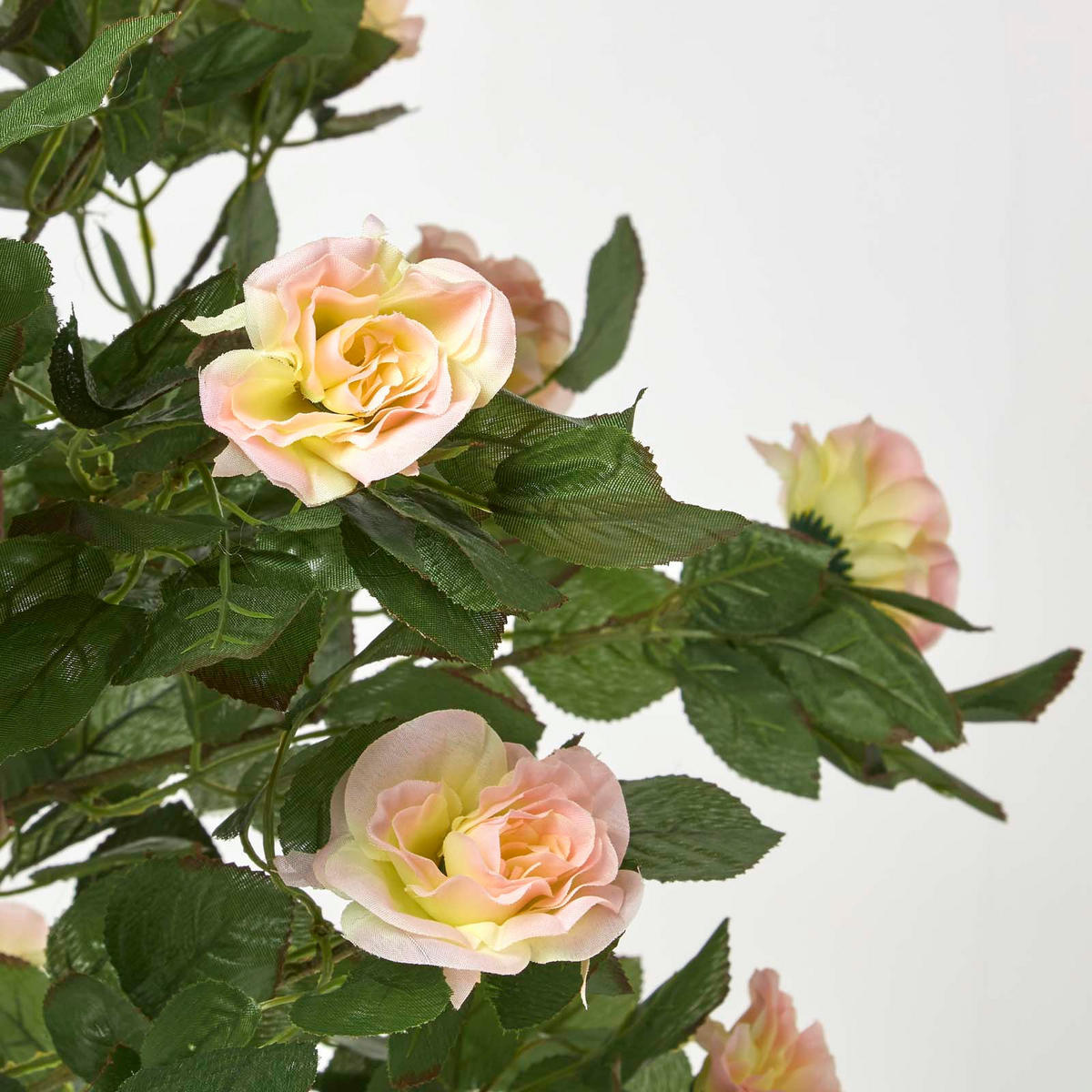 KUNSTBAUM Rosenstock rosé-apricot, 122 cm - Rosa, Kunststoff (122cm) - Homescapes