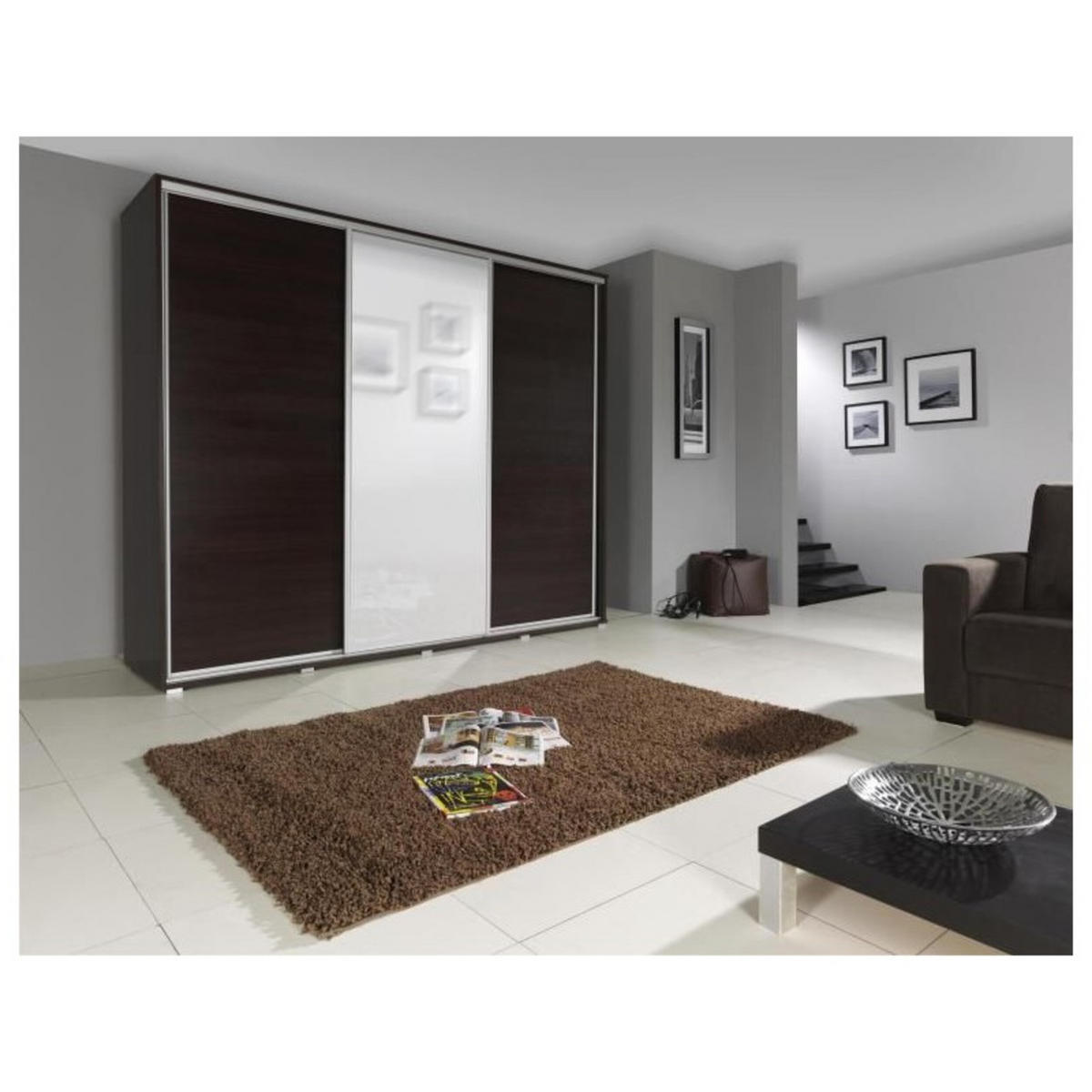 SCHIEBETÜRENSCHRANK - Kleiderschrank MONACO - Wenge - Wengefarben, Holzwerkstoff (255/251/66cm) - Möblo