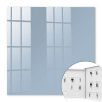 SCHLÜSSELBOX Weiß 30x30 cm – Türöffnung nach rechts - Pastellblau - Blau, Metall (30/30/5cm) - TULUP