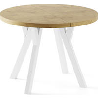 ESSTISCH Twixy XXL groß rund oval ausziehbar, Eiche Hell Braun 100-300/100/76 cm - Eichefarben/Weiß, Holz/Holzwerkstoff (100/100/76cm) - WFL GROUP