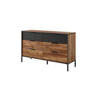 KOMMODE MILTON Braun, Schwarz 138x40x82 cm - Schwarz/Braun, Holzwerkstoff (138/82/40cm) - FURNLUX