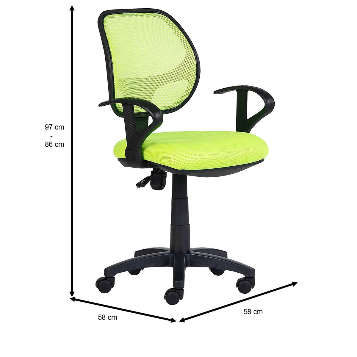 KINDERDREHSTUHL COOL - Grün, Textil (58/97/58cm) - IDIMEX