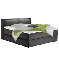 BOXSPRINGBETT mit Kopfteil - Premium - Anthrazit, Textil (180/220cm) - home24