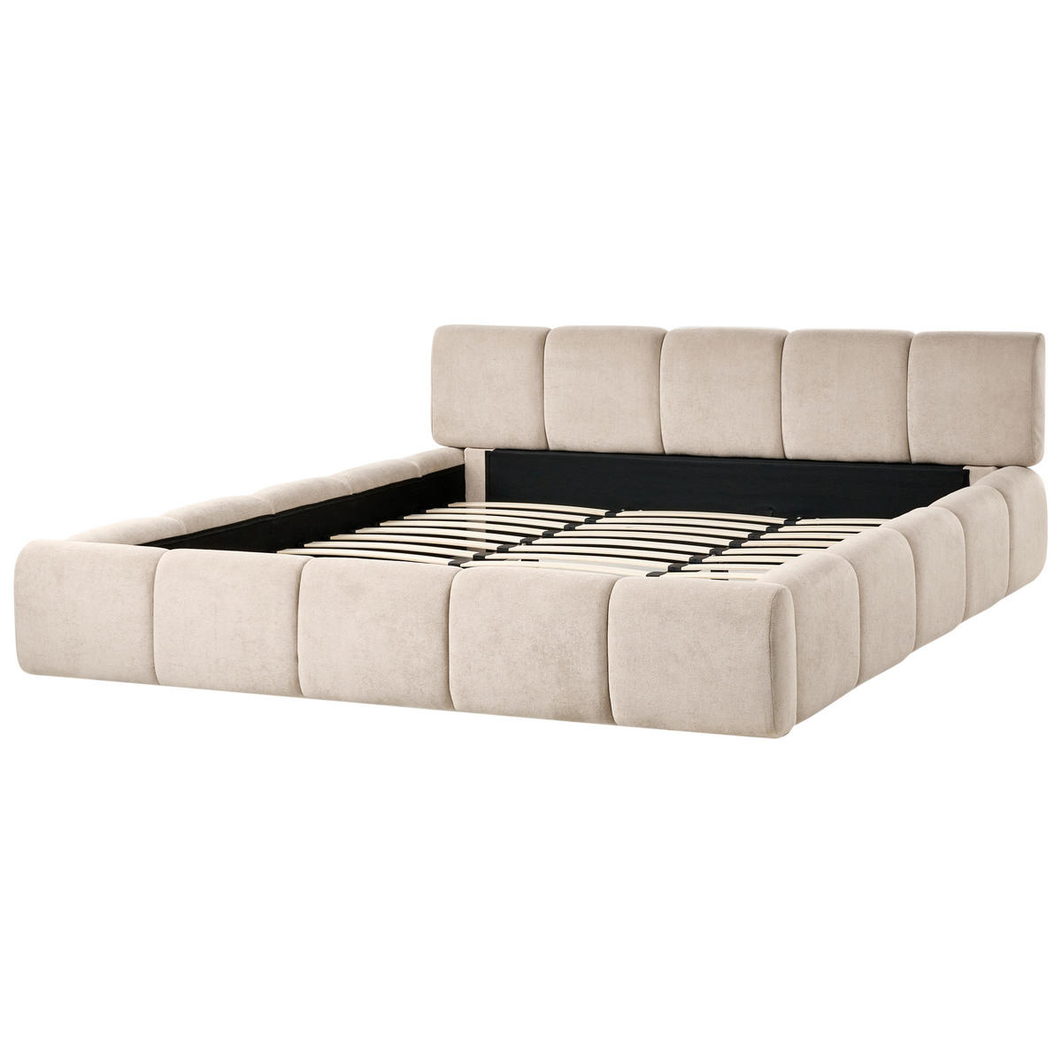 BETT mit Lattenrost 180/200 cm Stoff Taupe Orville - Taupe, Textil (180/200cm) - Beliani