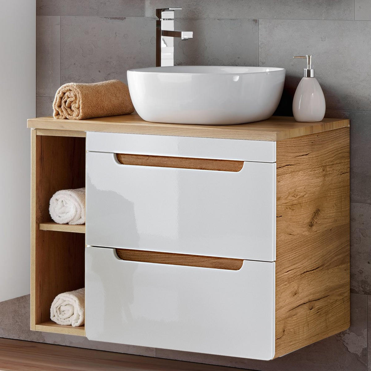 WASCHTISCH Luton-56 - Weiß, Holzwerkstoff (81/77/46cm) - Lomado