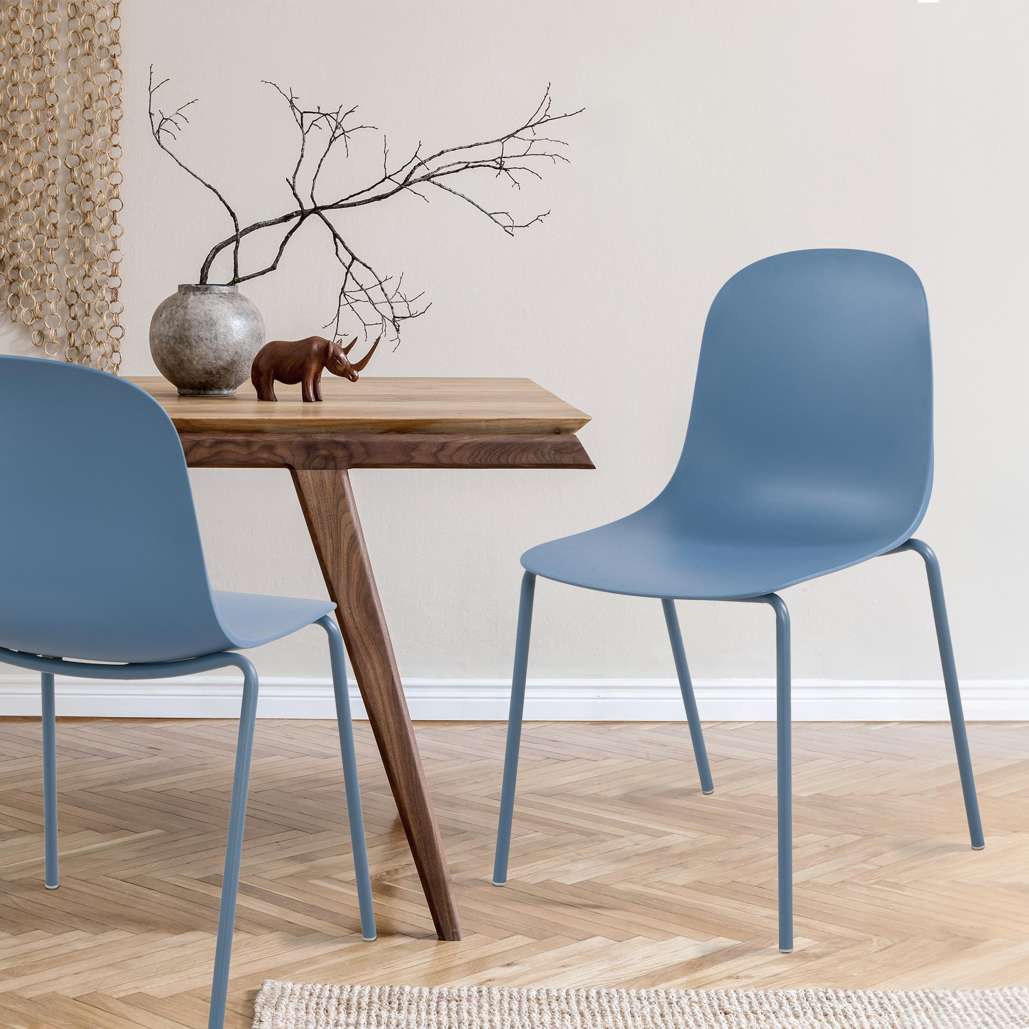STAPELSTUHL Kunststoff blau - Blau, Kunststoff/Metall (51/85/53cm) - CLP
