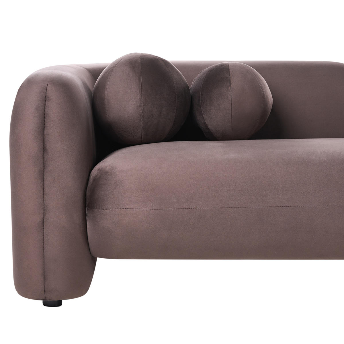 POHOVKA 3-místná Sametová látka Tmavě hnědá Leiren - tmavě hnědá, textil (224/68/87cm) - Beliani