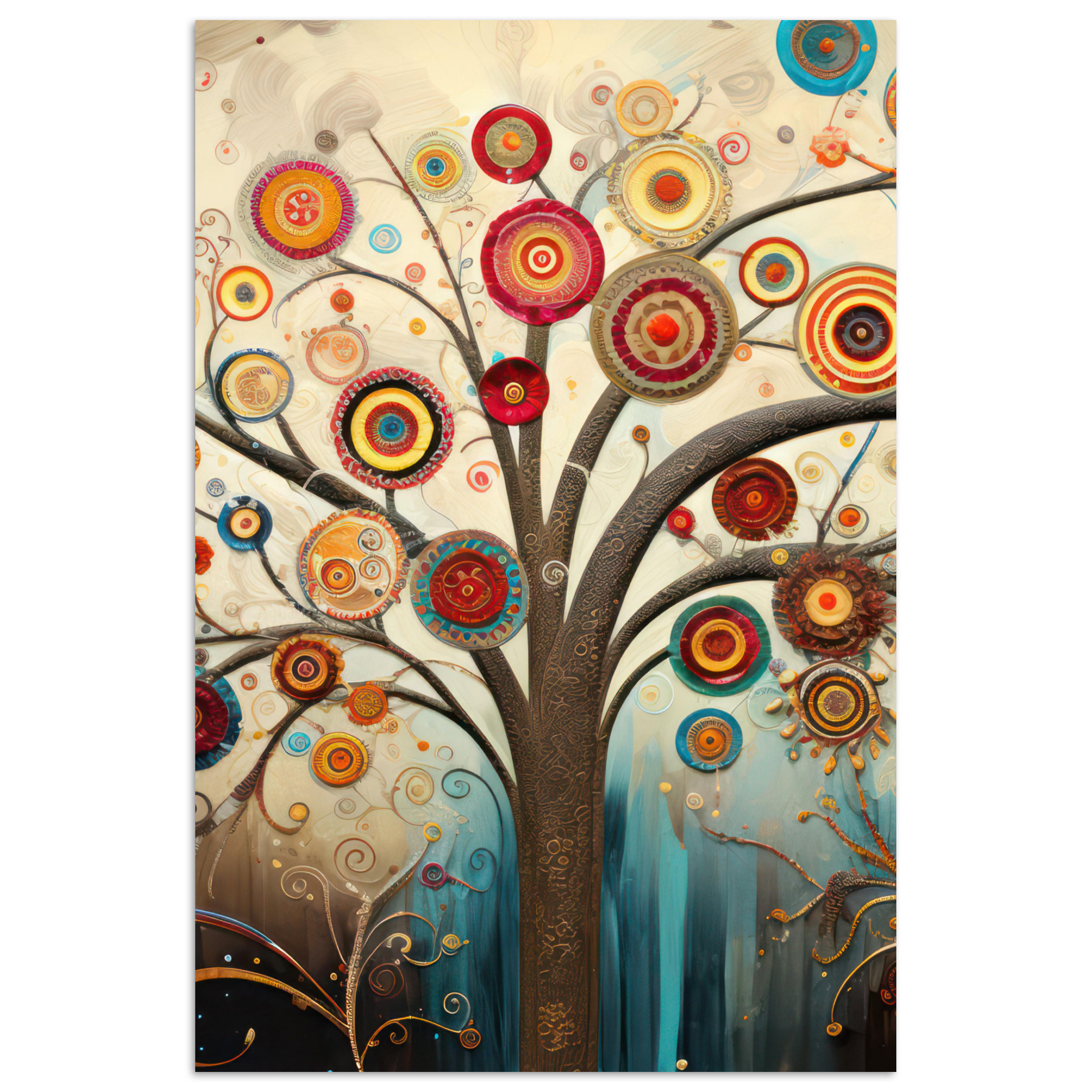 POSTER Baum - Baum des Lebens - Farbe 40x60 cm - Braun, Papier (40/60/0.1cm) - MuchoWow