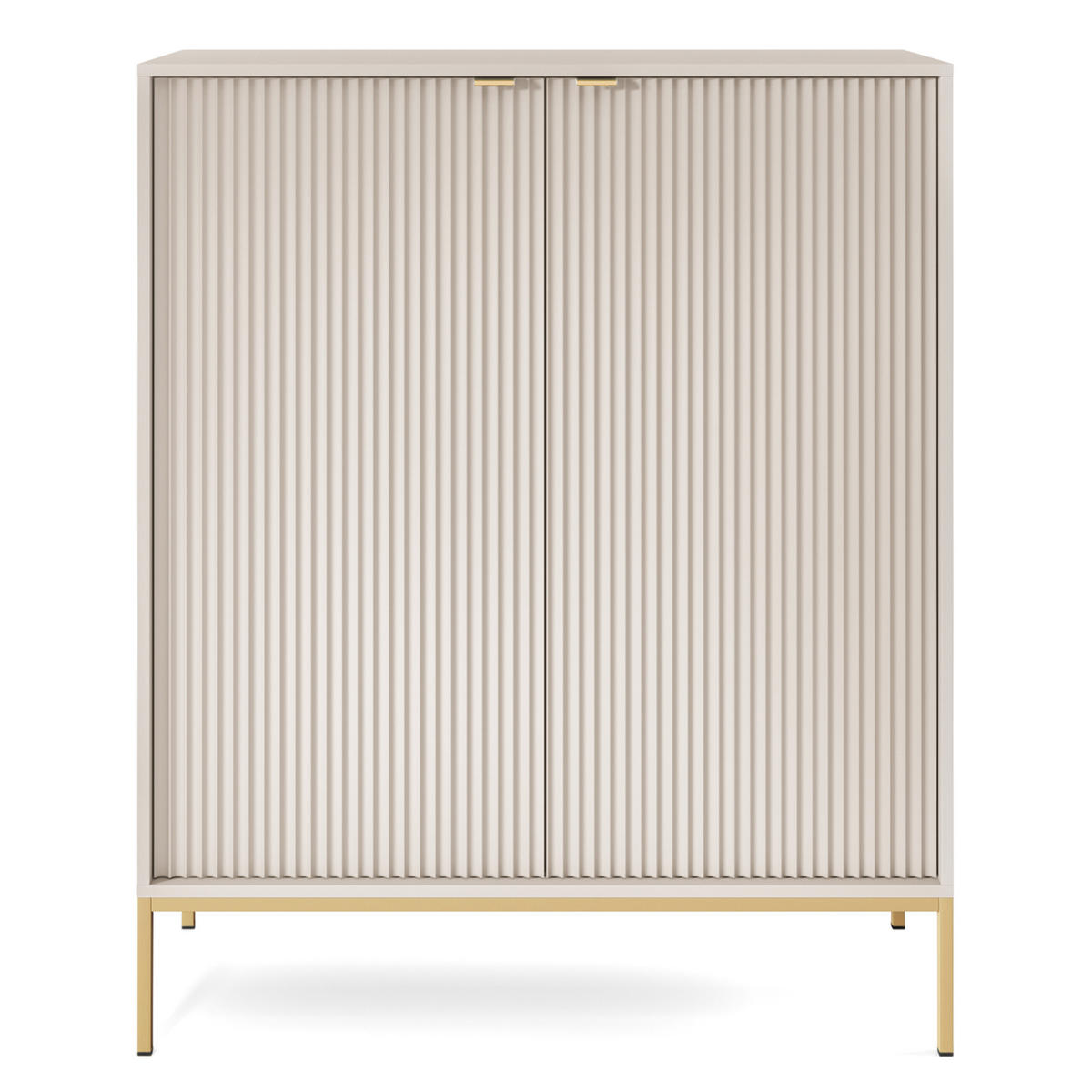 HIGHBOARD STELLARE 104/125/39cm 2 Türen Kaschmir - Kaschmir/Goldfarben, Holzwerkstoff (104/125/39cm) - MASSENO