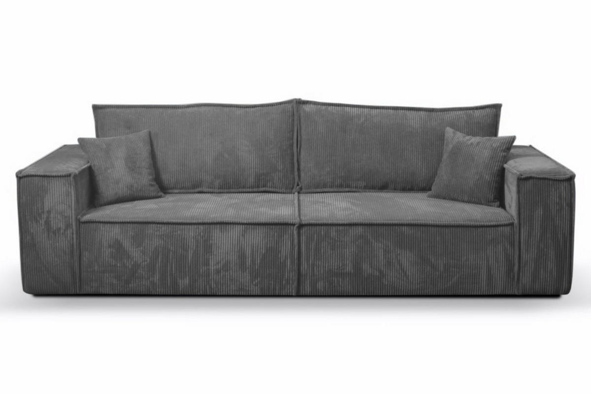 SCHLAFSOFA mit Bettkasten und Cordstoff MONA Graphit - Grau, Holzwerkstoff (255/85/105cm) - Compleo24