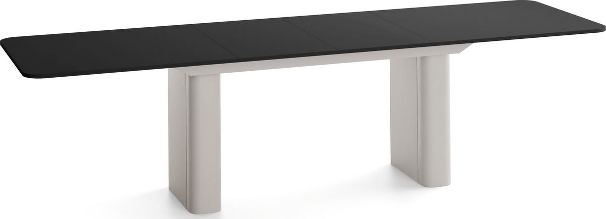 ESSTISCH Riven rechteckig ausziehbar verlängerbar mit Butterfly-Auszug, Schwarz 180-276/90/76 cm - Kaschmir/Schwarz, Holzwerkstoff/Metall (90/276/76cm) - WFL GROUP