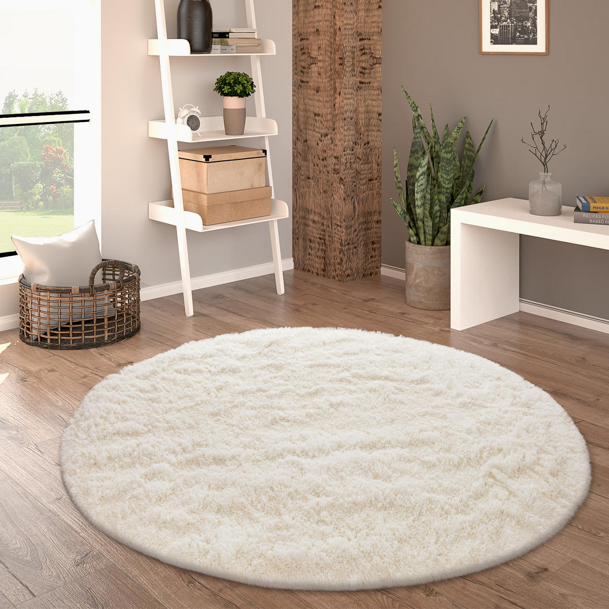 HOCHFLORTEPPICH 80/80 cm Silky 591 - Beige, Textil (80/80cm) - Paco Home