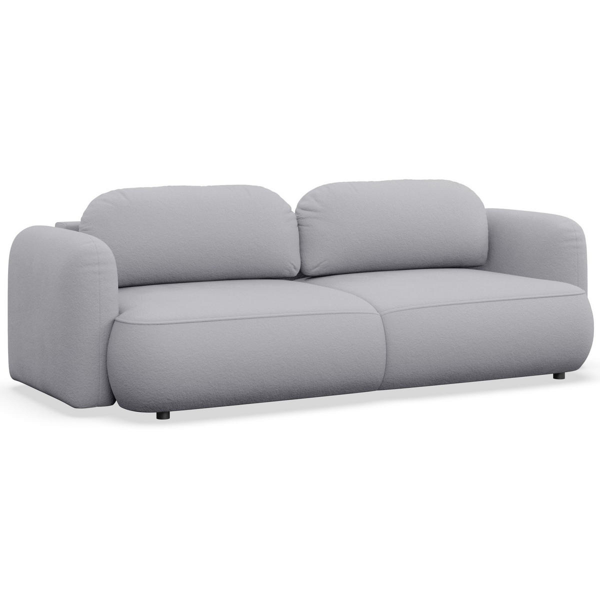 3-SITZER SCHLAFSOFA Tvoya Hellgrau Chenille - Hellgrau/Schwarz, Kunststoff/Textil (253/82/110cm) - Selsey