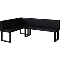 ECKBANK TONI_U - Schwarz, Leder (142/196cm) - Meblini