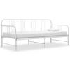 AUSZIEHSOFA BETTGESTELL WEISS METALL 90X200 CM - Weiß, Metall - vidaXL