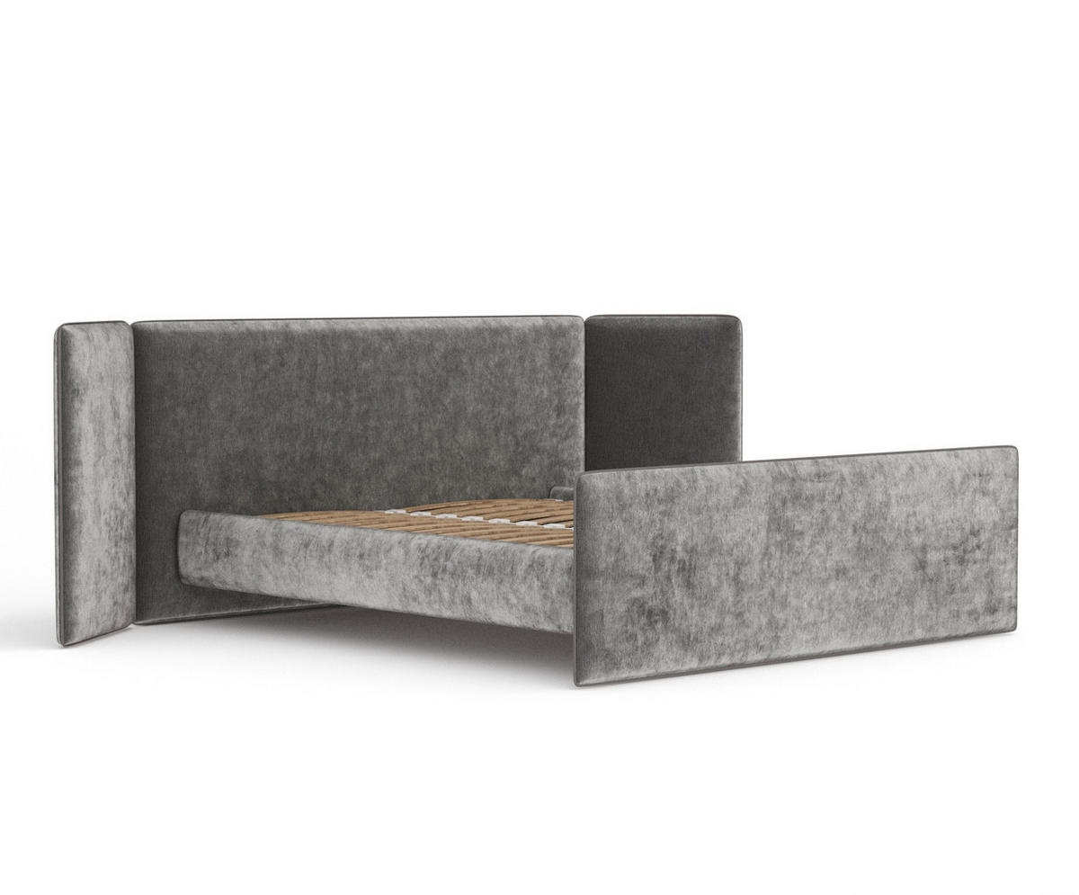 POLSTERBETT Tokyo Grau 200/200 cm - Naturfarben/Grau, Holz/Holzwerkstoff (200/200cm) - Maison de Reve