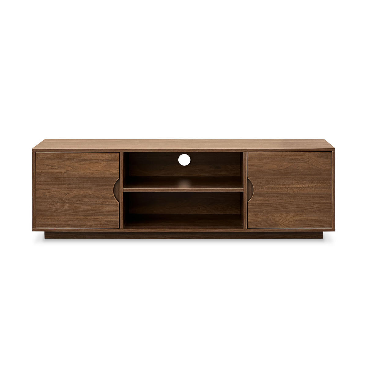 TV-LOWBOARD Sven 140cm, 2 türen Walnuss-Finish Skandinavisches - Nussbaumfarben, Holzwerkstoff (140/45/40cm) - Sicaan