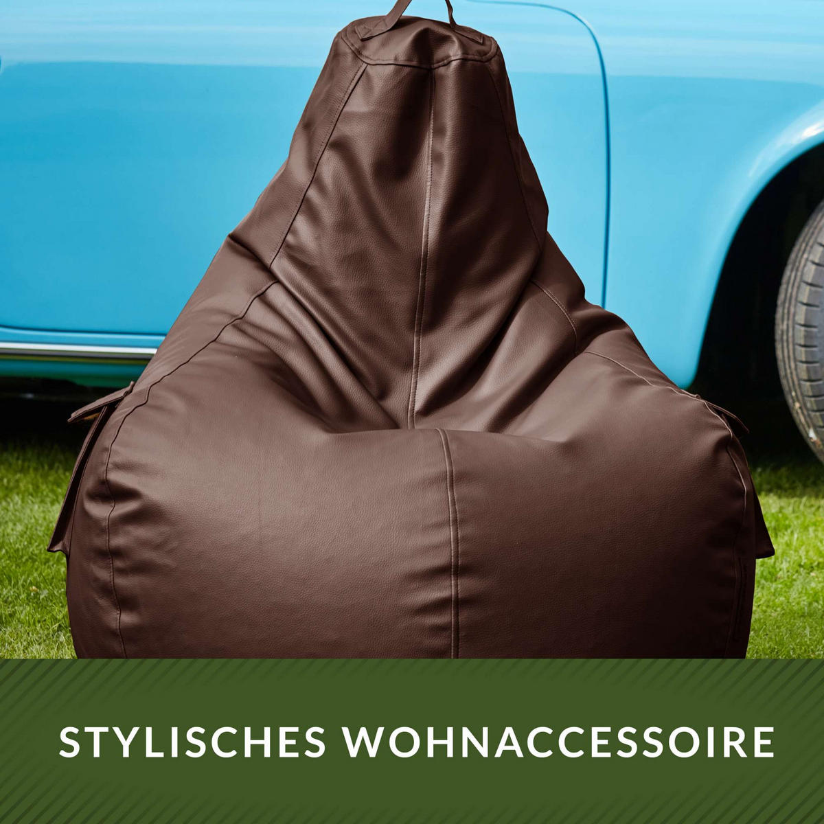 GAMING SITZSACK Cozy Kunstleder - Dunkelbraun, Textil (70/90/90cm) - Green Bean