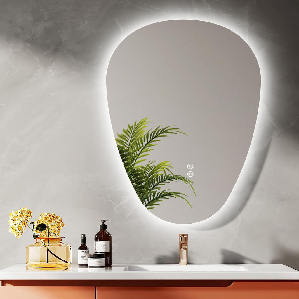 Thumbnail - Emke Badspiegel, Weiß, Glas, Oval, 50x2.9x70 cm, Badezimmer, Badezimmerspiegel, Badspiegel