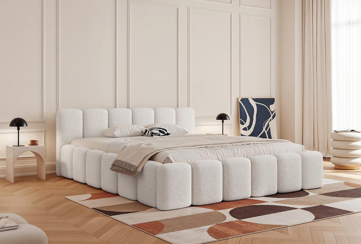 POLSTERBETT Alloggio 140x200 cm, Weiß - Weiß, Textil (140/200cm) - Fedve