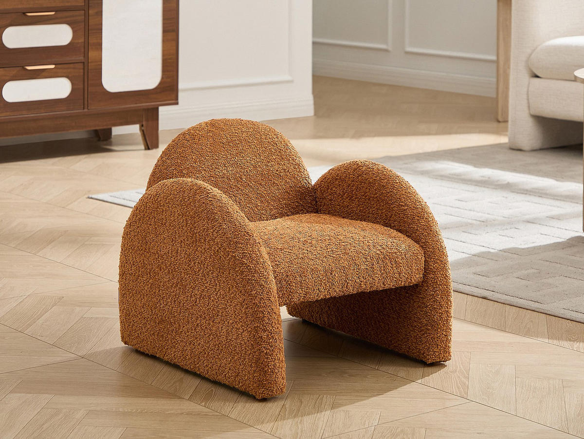SESSEL mit gerader Rückenlehne - 1 Person - Stoff - Terracotta - - Terracotta, Textil (48/45.5/51cm) - Vente-Unique
