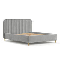 POLSTERBETT Noto Grau 120/200 cm im Samtstoff - Naturfarben/Grau, Holz/Holzwerkstoff (120/200cm) - Maison de Reve