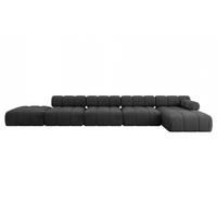 ECKSOFA modulares Sofa Lizur-L3 - 475x160x70 cm Schwarz Velours - Schwarz, Holzwerkstoff/Textil (475/160cm) - ALTDECOR