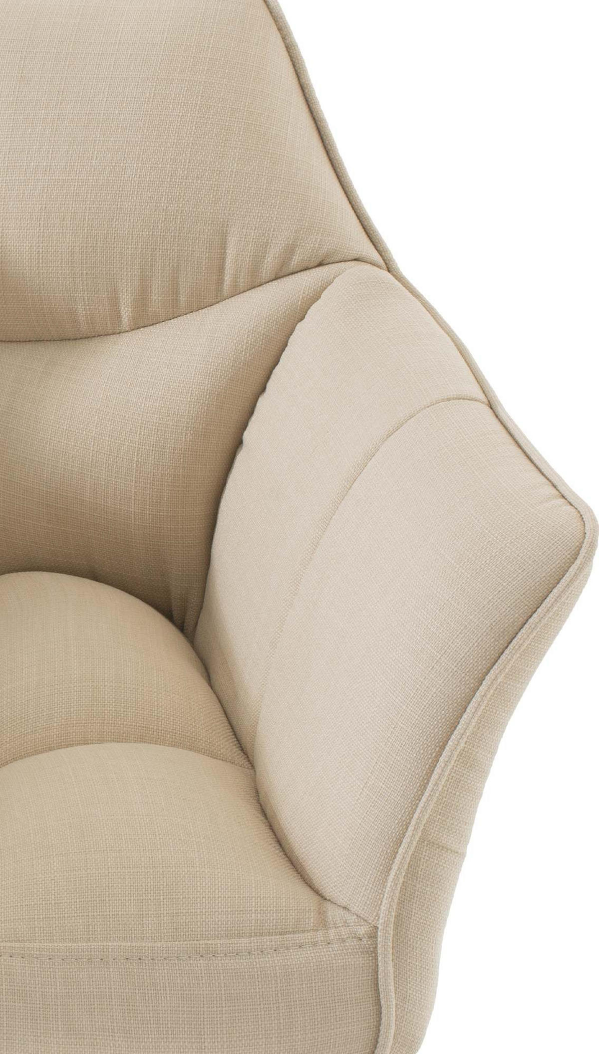 SESSEL Stoff creme - Creme/Schwarz, Textil/Metall (64/75/48cm) - CLP