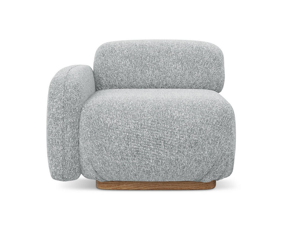 SOFAELEMENT Links Strukturstoff Stoff Grau - Silberfarben/Braun, Holz/Textil (95/73/95cm) - Makamii