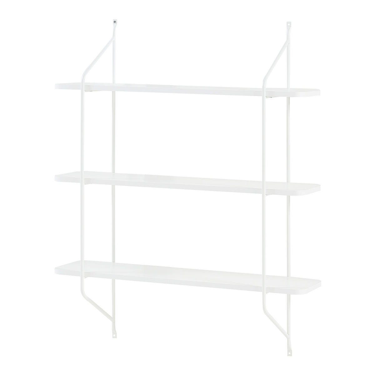WANDREGAL Østfold - Weiß, Holzwerkstoff/Metall (80/100/21cm) - [en.casa]