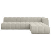ECKSOFA modulares Sofa Darnel-L2 - 296x177x70 cm Creme - Hellgrau/Creme, Holzwerkstoff/Textil (296/177cm) - ALTDECOR