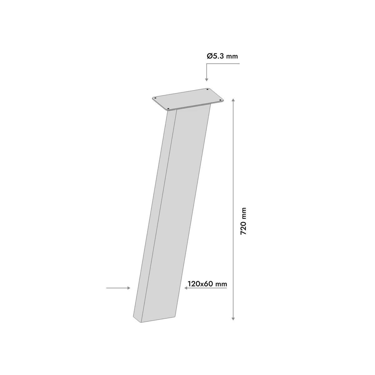 TISCHBEINE Melmak Extreme 4er-Set Schwarz 72cm - Schwarz, Metall (12/72/8cm) - Metalo Pro
