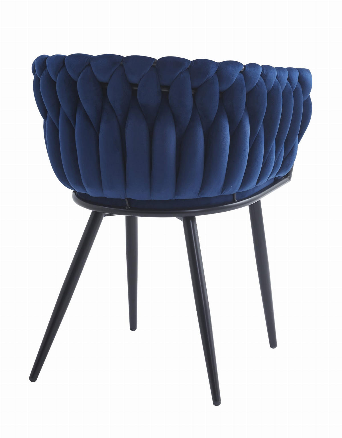 STUHL ARONA 6-er Set, Blau, Schwarze metallische Beine - Blau, Textil/Metall (61/79/55cm) - Komodee