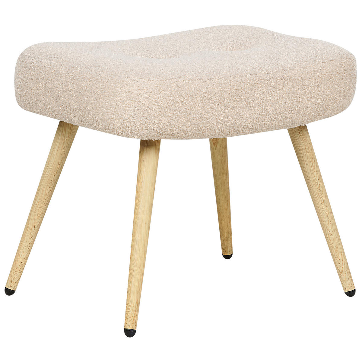 SESSEL Bouclé beige mit Hocker Vejle - Hellbraun/Beige, Textil (67/95/52cm) - Beliani